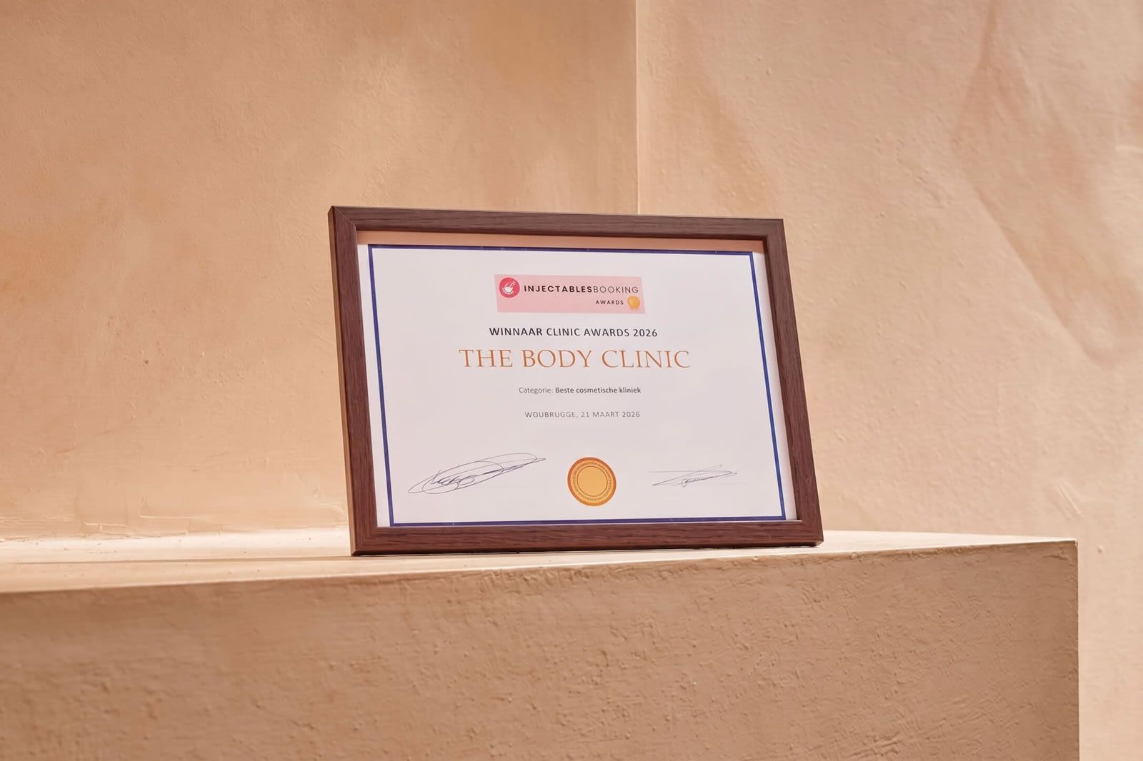 The Body Clinic uitgeroepen tot Beste cosmetische kliniek 2026 door Injectablesbooking.nl